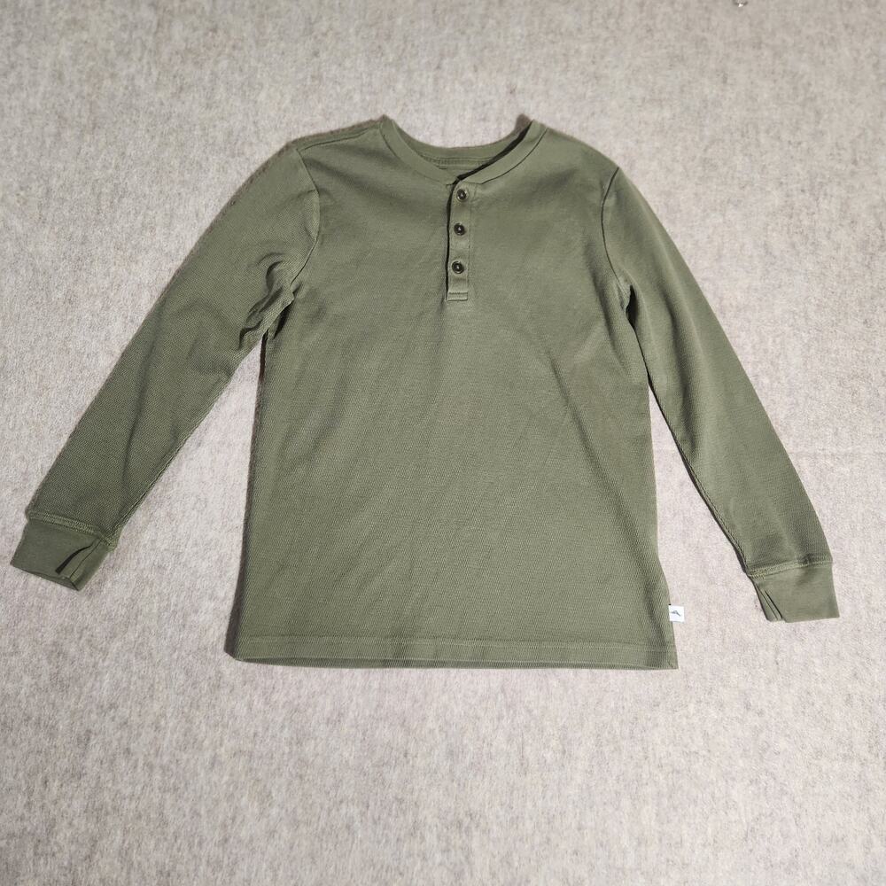 TOMMY BAHAMAS KIDS OLIVE WAFFLE-KNIT LONGSLEEVE SIZE XL/14